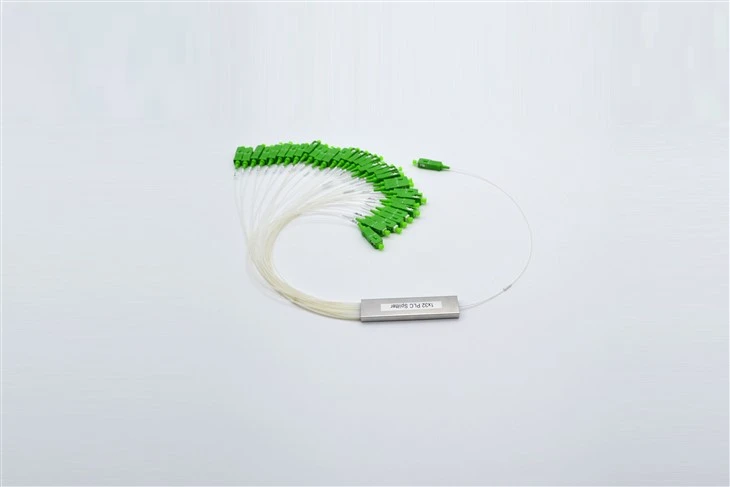 Divisor de fibra PLC 1X32, tubo de aço, fibra nua 250μm, SC APC, monomodo